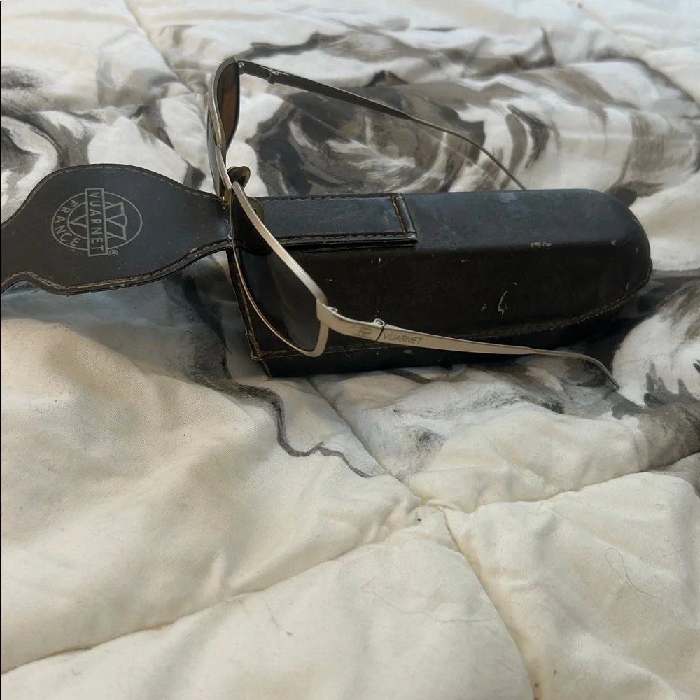 Vuarnet Pouilloux Ref. 062 Handmade Blue Lens Metal Frame Sunglasses